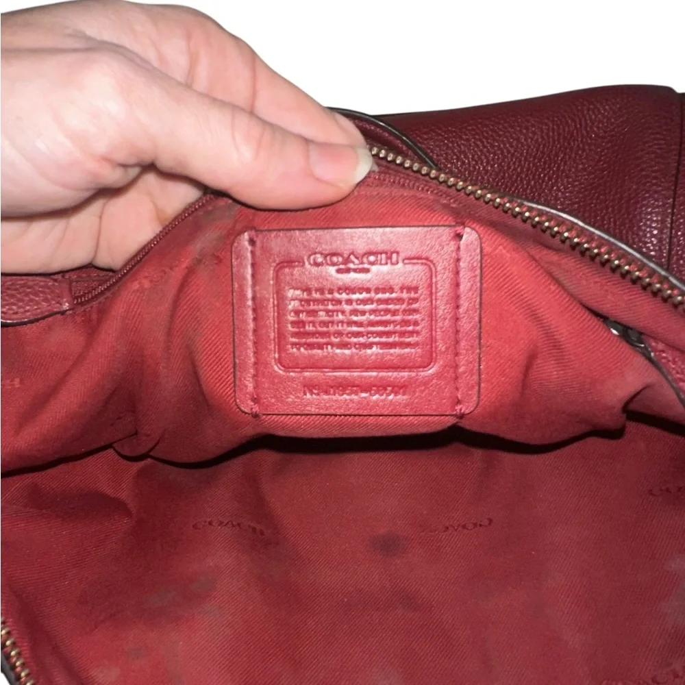 Coach Prairie Satchel Pebbled Leather Tote with Gun Metal Chain Handles